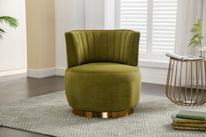 COOLMORE 360 Degree Swivel Cuddle Barrel Accent Sofa Chairs, Round Armchairs with Wide Upholstered, Fluffy Velvet Fabric Chair for Living Room