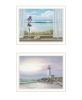 Trendy Decor 4U "Lighthouse at Sunset" Framed Wall Art for Living Room, Wall Art Print for Home Decor, Bedroom Wall Art by Georgia Janisse
