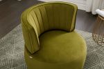 COOLMORE 360 Degree Swivel Cuddle Barrel Accent Sofa Chairs, Round Armchairs with Wide Upholstered, Fluffy Velvet Fabric Chair for Living Room