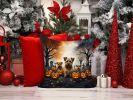 Norfolk Terrier Spooky Halloween Throw Pillow Machine Washable, Indoor Outdoor Decorative Pillow for Couch, Bed or Patio, 14Hx14W