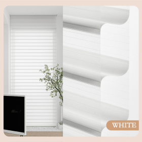WELLSOURCE Manual 2"Shangri-la shades Non Blackout Light Filtering for Home, Office, Hotel, Club, Restaurant Custom Made Size (Color: White(Light Filtering), size: Custom Size)
